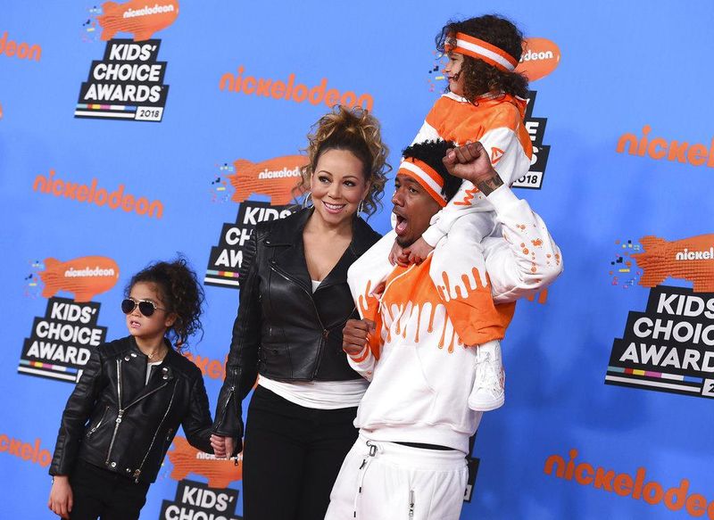 Nick Cannon and Mariah Carey with their kids