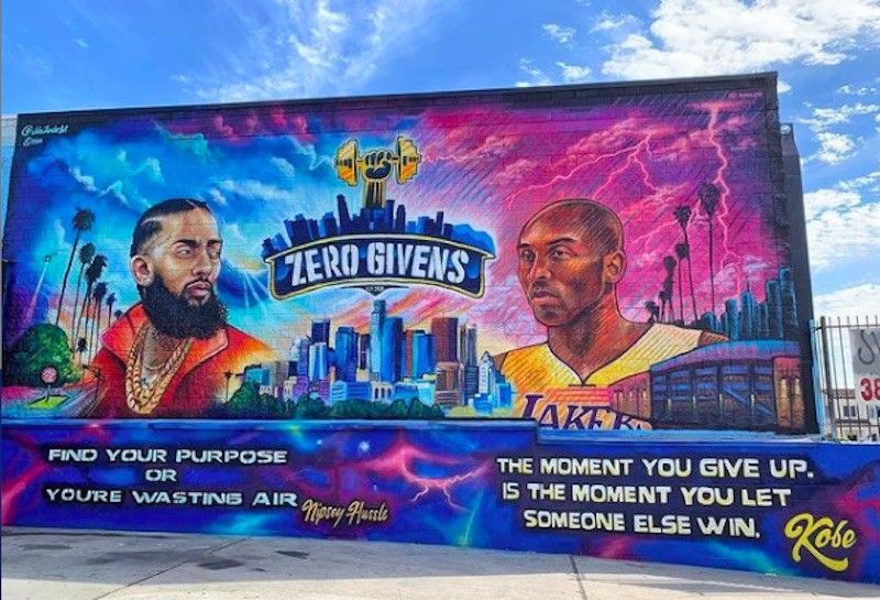 Nipsey Hussle and Kobe Bryant mural in South Los Angeles