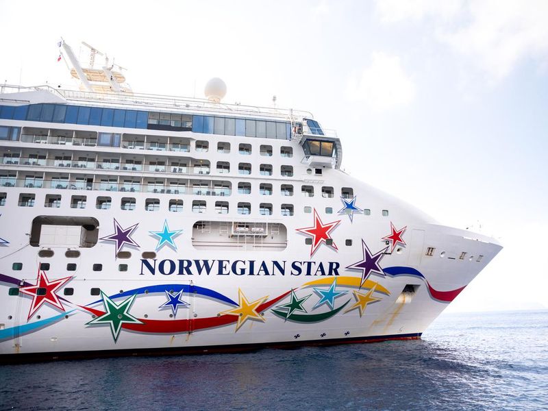 Norwegian Star in Santorini, Greece