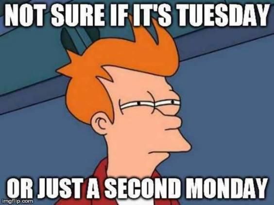 Not sure if it's Tuesday or just a second Monday