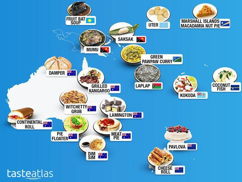 Oceania food map