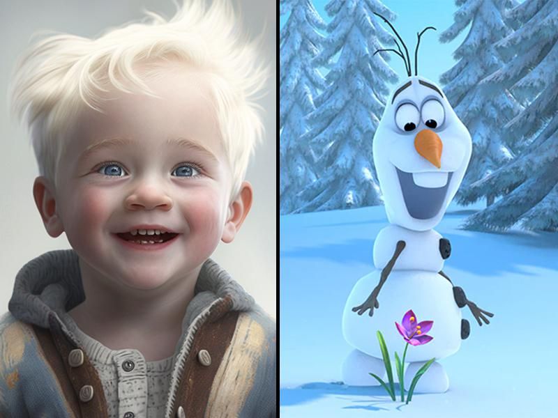 Olaf as a human child