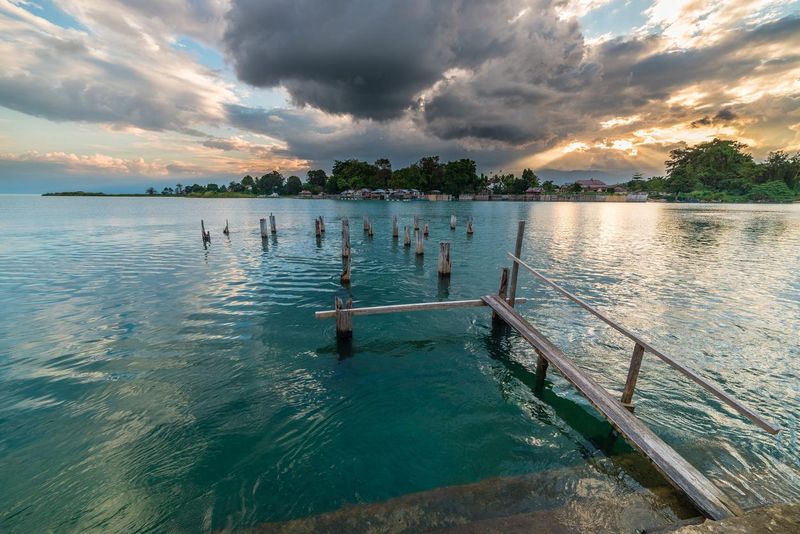 Old jetty on Poso Lake, Sulawesi, Indonesia