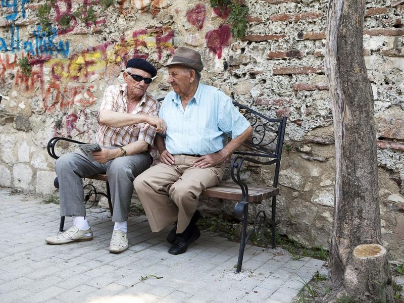 Old Men Sitting in Durres
