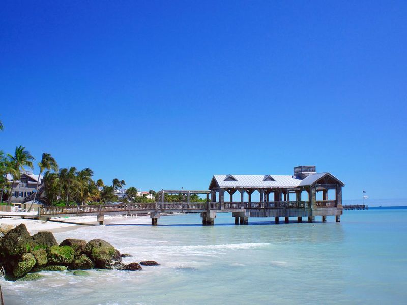 Old pier at South Beach, Key West, Florida Keys