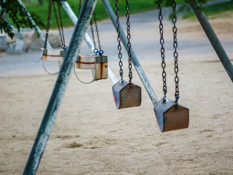 Old swings at the park