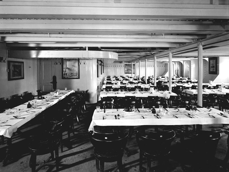 Olympic Titanic third-class dining saloon