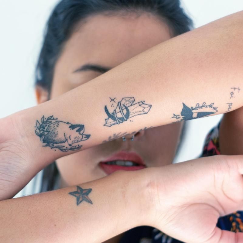 One-Color Tattoos on Forearm