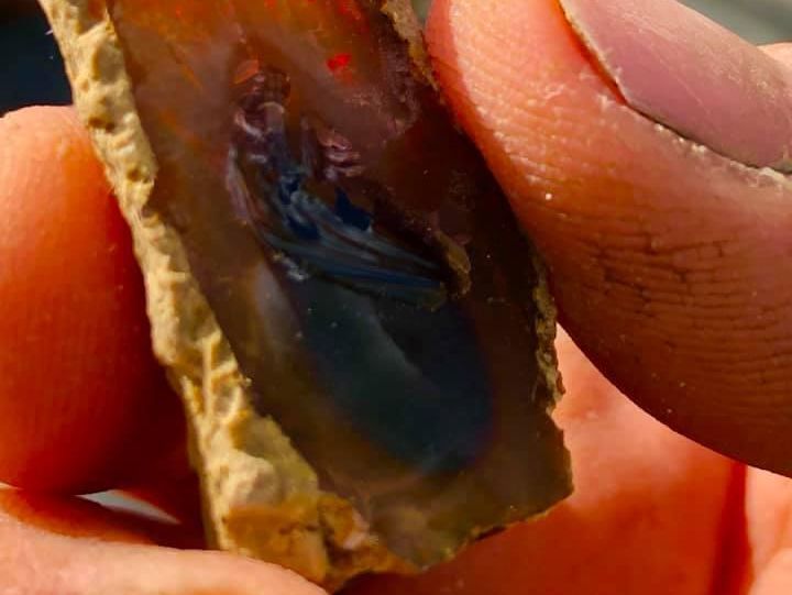 Opal found at Royal Peacock Opal Mine