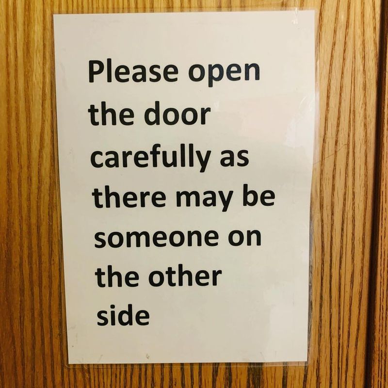 Open the door carefully
