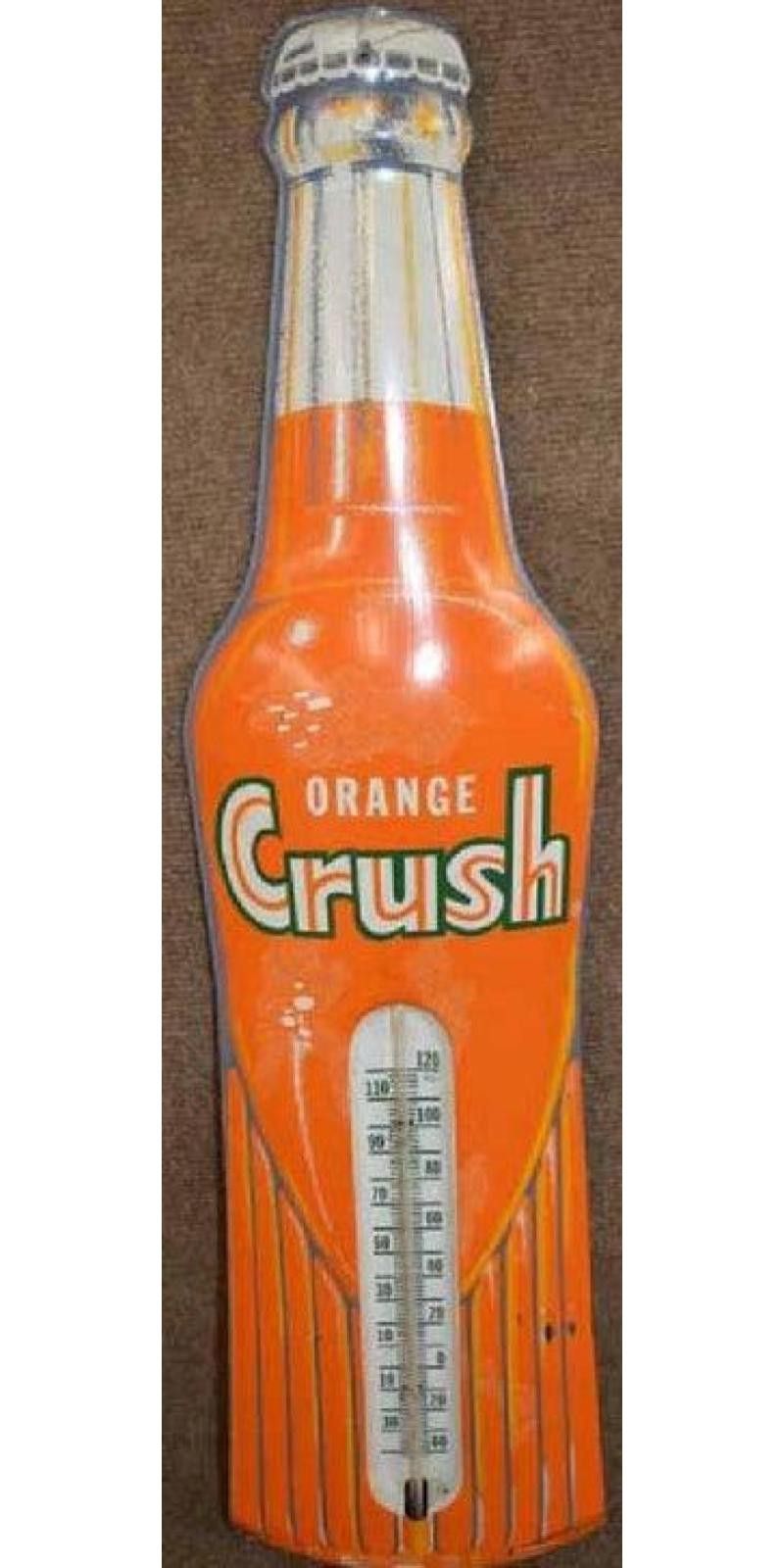 Orange Crush Tin Thermometer Sign advertising sign