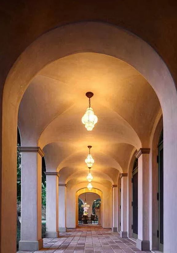 Outdoor arched hallway