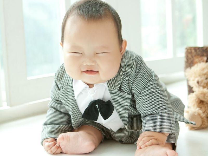overweight suit tie baby