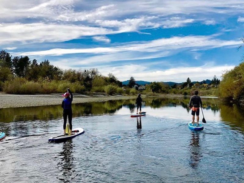 Paddle boarding on the Russian River, Healdsburg