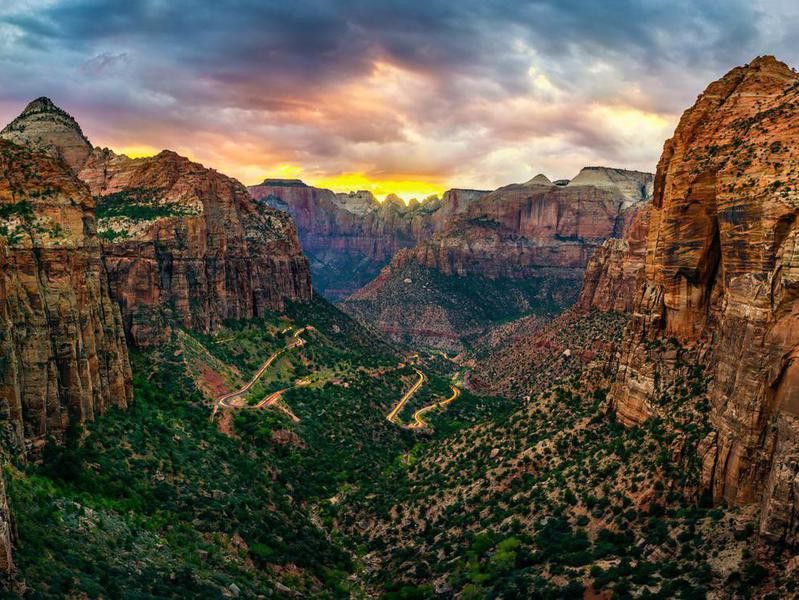 Panoramic view of Zion National Park