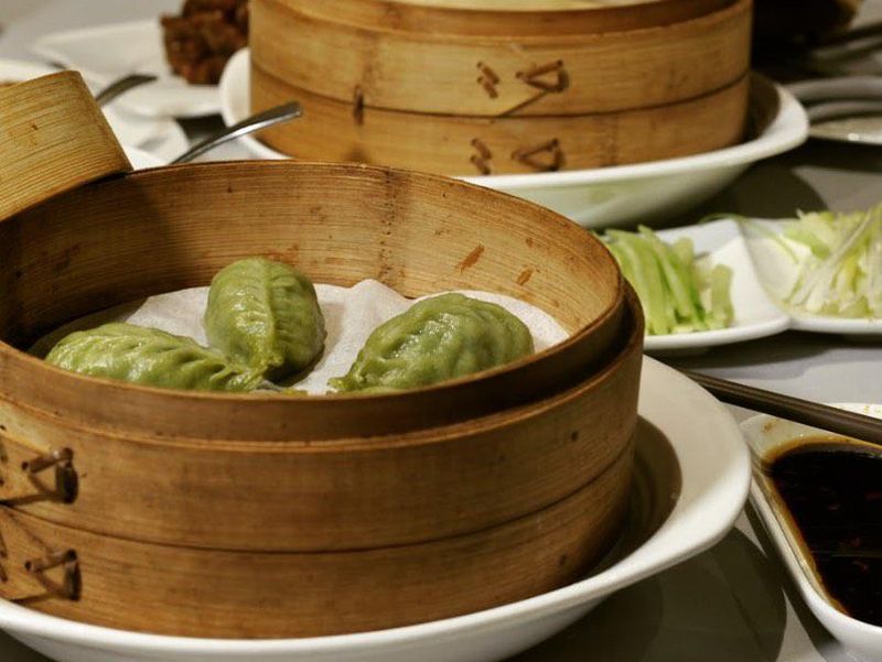 Pea sprout dumplings at Hwa Yuan