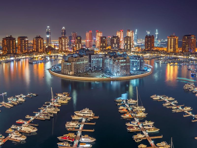 Pearl, Qatar, at night