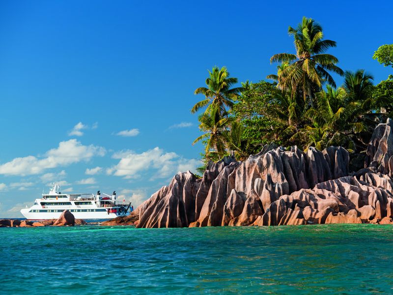 Pegasos ship from Variety Cruises in Seychelles