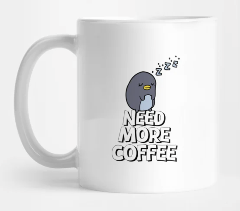 Penguin lover sleepy tired coffee mug