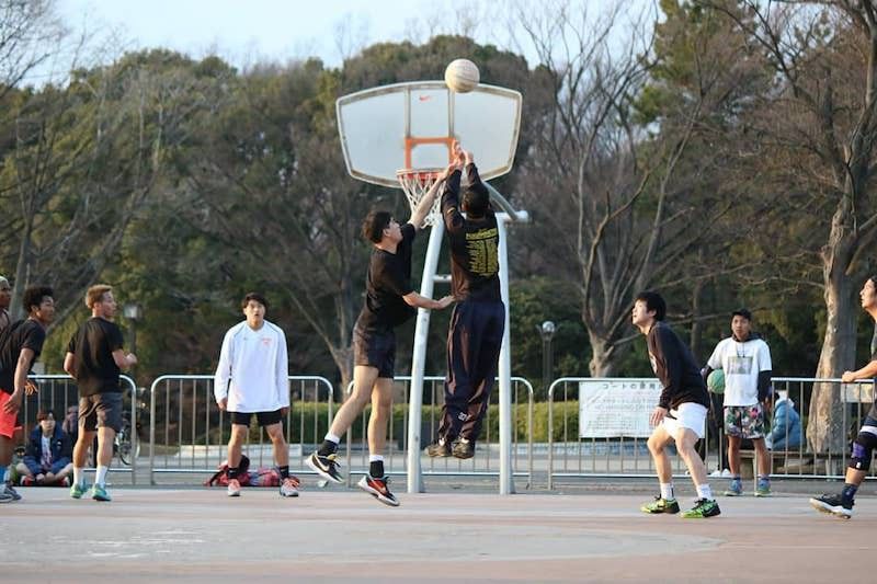 People playing at Yoyogi Park Basketball Courts