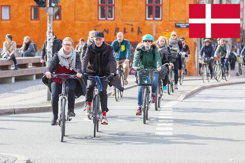 People riding bikes in Denmark
