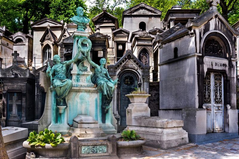 Pere Lachaise cemetery in Paris, France.