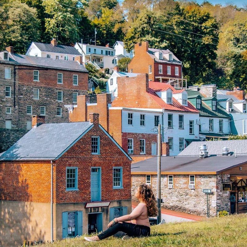 Person sitting on a hill at Harpers Ferry National Historical Park