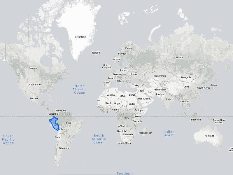 Peru on the world map
