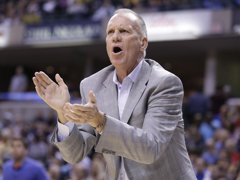 Philadelphia 76ers head coach Doug Collins yelling