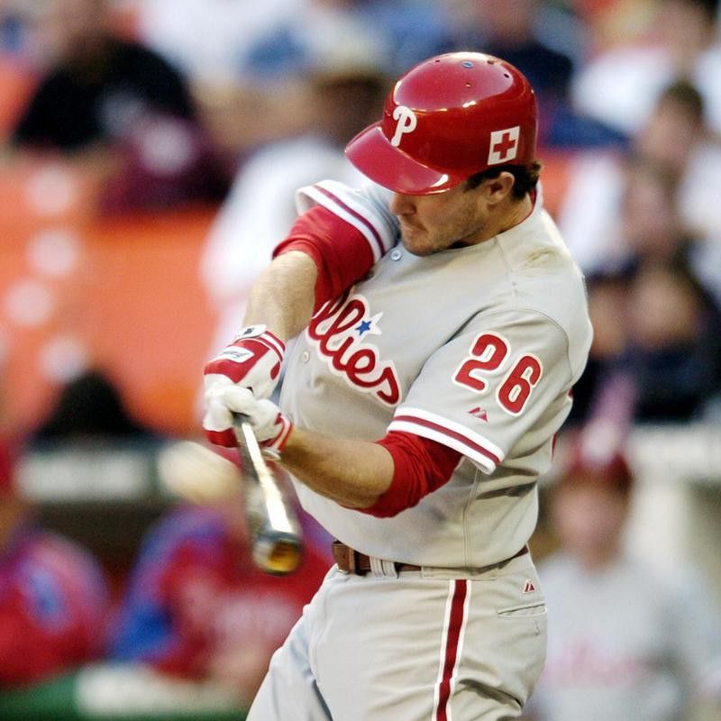 Philadelphia Phillies' Chase Utley connects for two-run home run