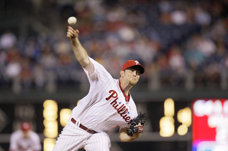Philadelphia Phillies pitcher Brad Lidge releases ball