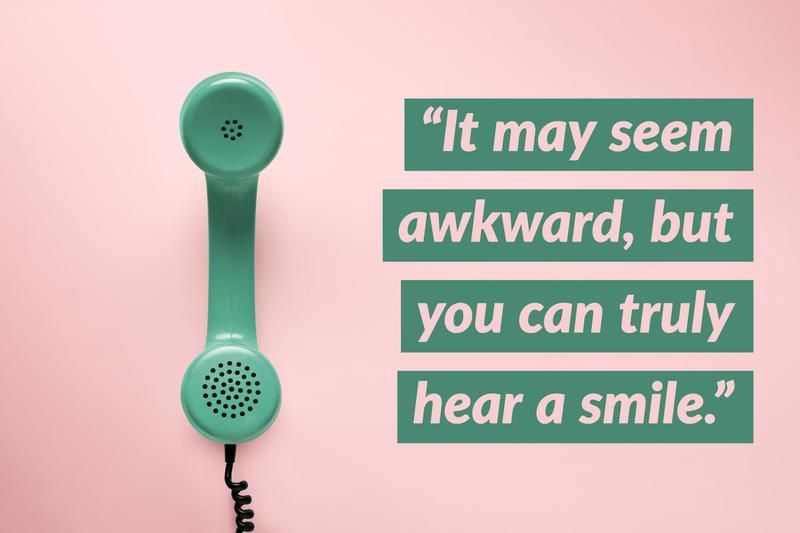 Phone interview smile