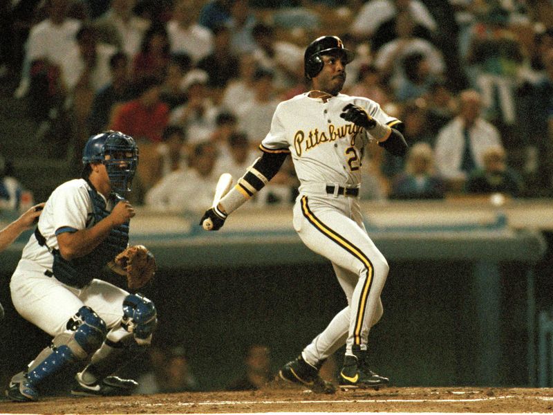 Pittsburgh Pirates' Barry Bonds is shown at bat