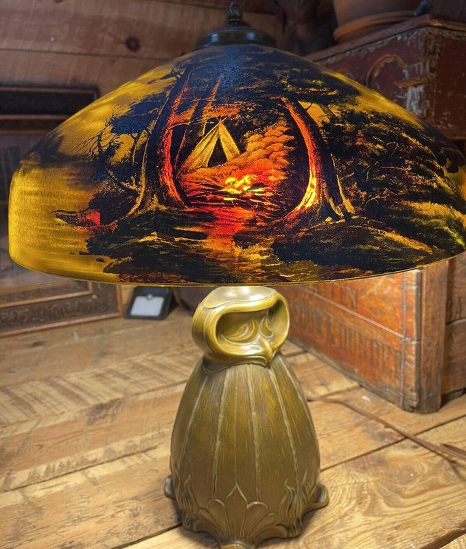 Pittsburgh Reverse Painted Lamp