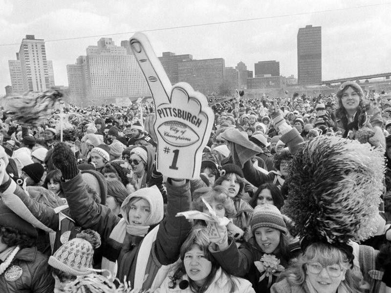 Pittsburgh Steelers fans at Point State Park in 1980