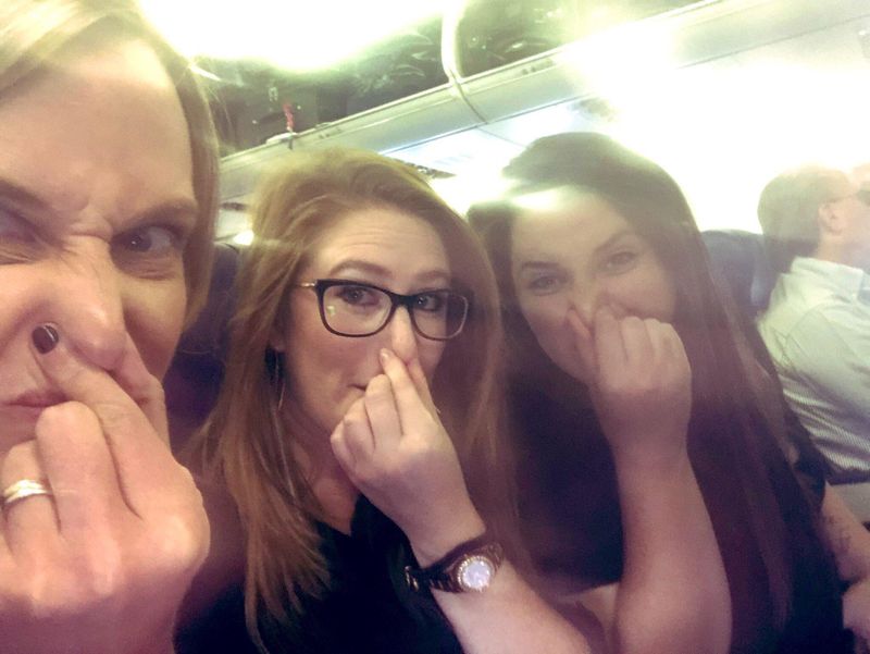Plane passengers smell something bad