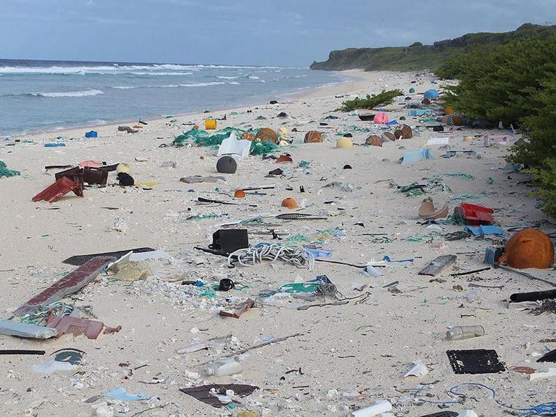 Plastic trash on remote Henderson Island