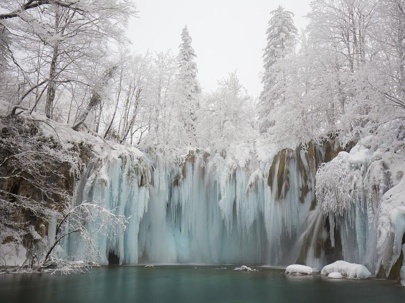 Plitvice Lakes in winter