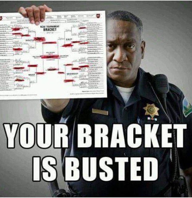Police officer with busted bracket