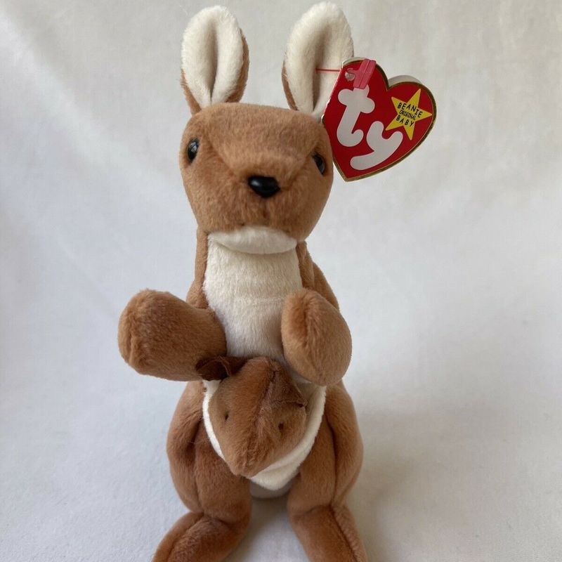 Ty Beanie Baby 1996 Pouch Kangaroo 1995 Twigs The Giraffe & 1993 Quackers Duck for sale online 