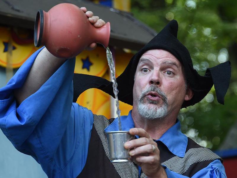 Pouring a drink at New York Renaissance Faire