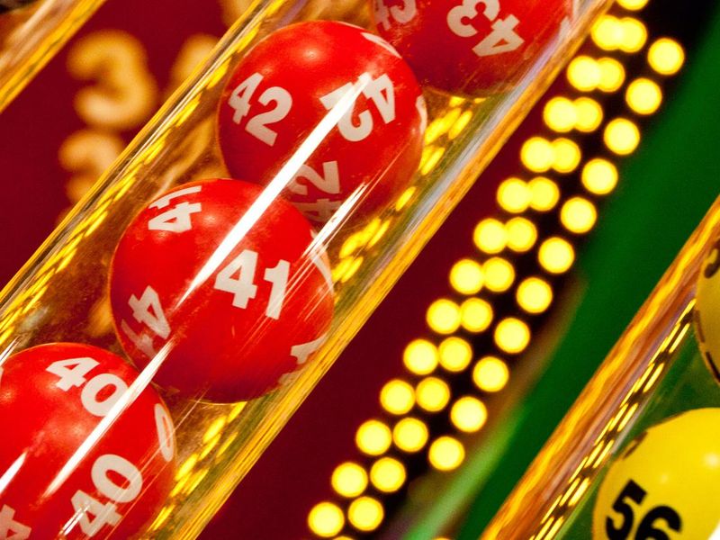 Powerball lottery balls in tubes