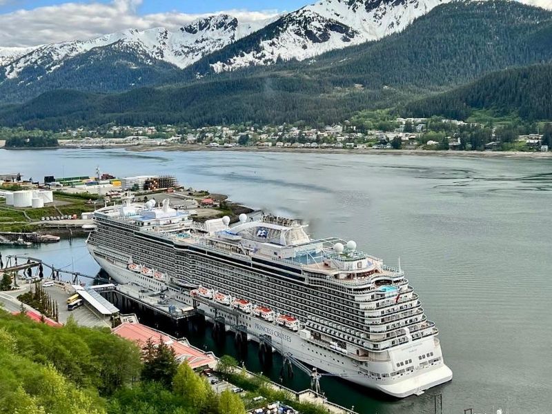 Princess cruise ship docked in Alaska