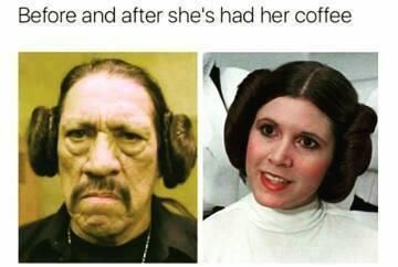 Princess Leia needs coffee