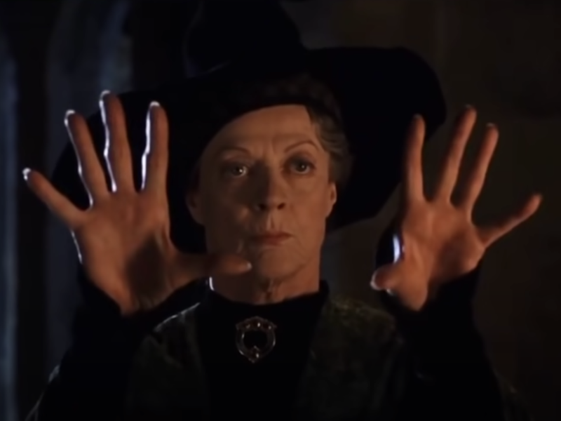 Professor McGonagall in the Harry Potter and the Philosopher's Stone