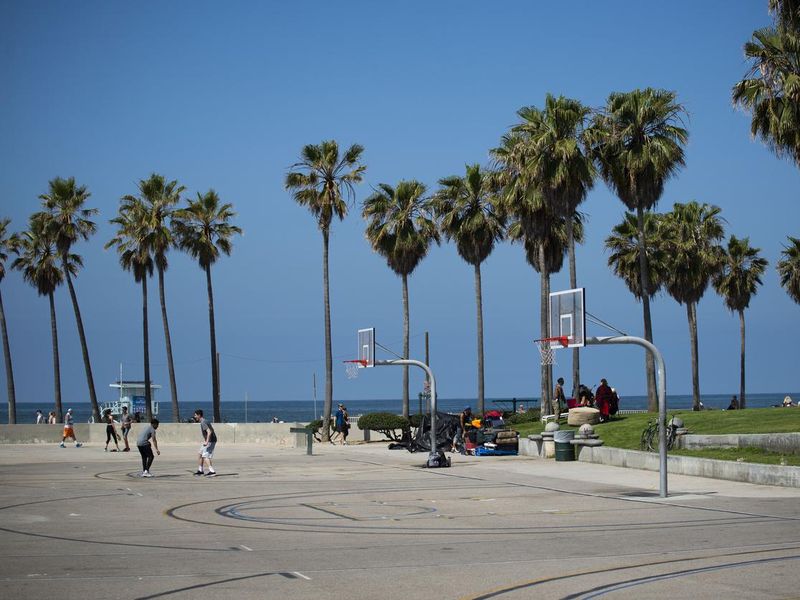 Public Basketball court at Venice Beach, California