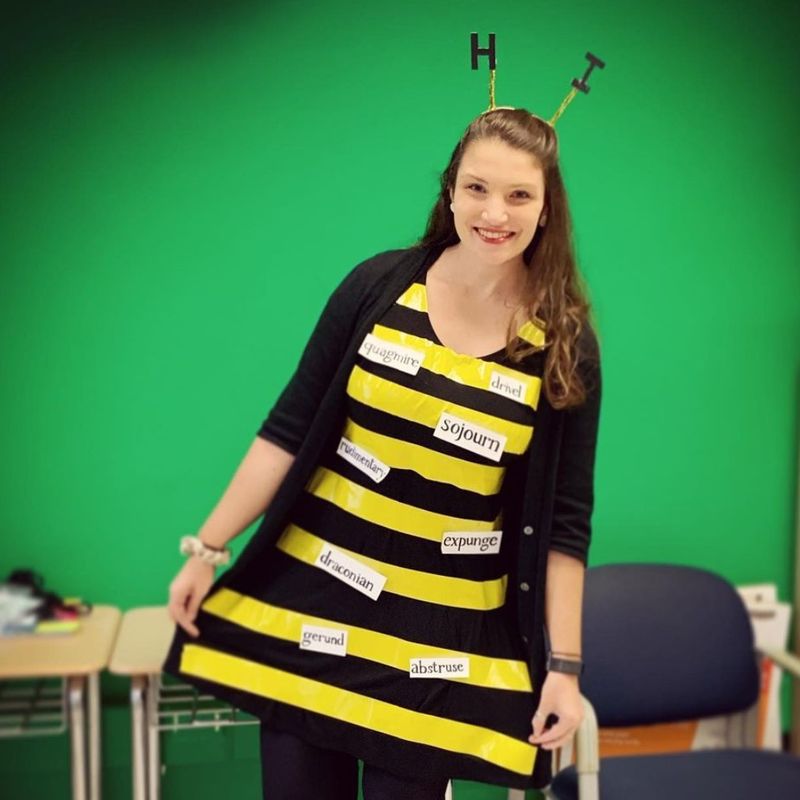 Punny spelling bee costume