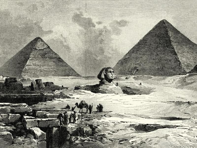 Pyramids and Great Sphinx of Giza, 19th Century