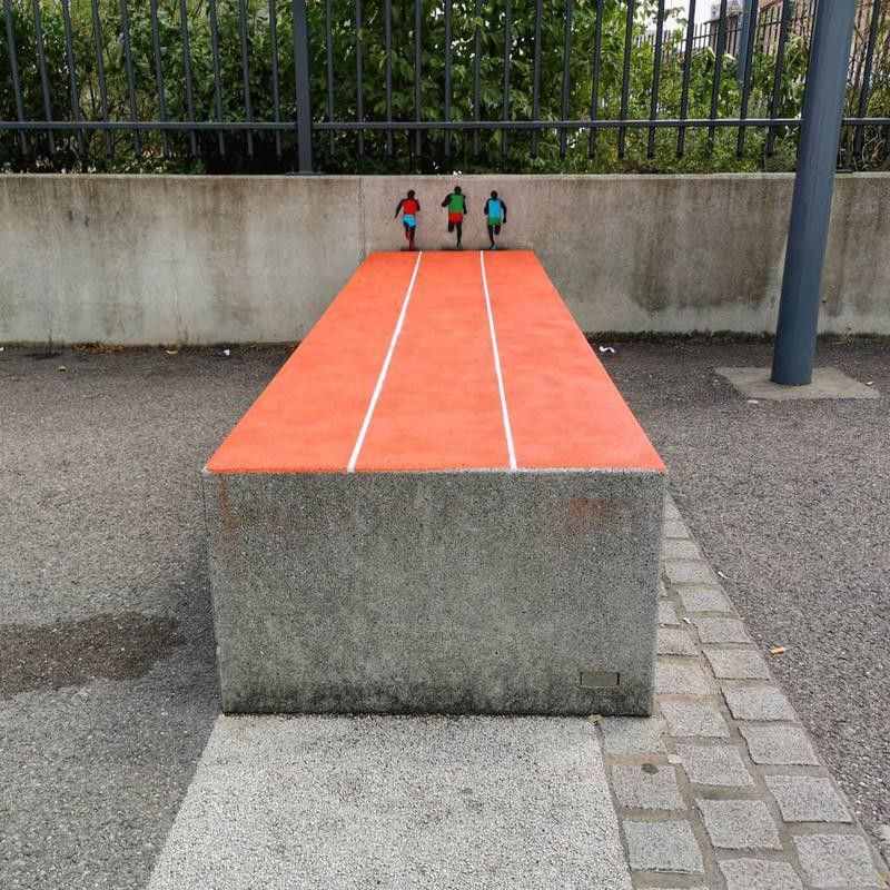 Race street art intervention in France