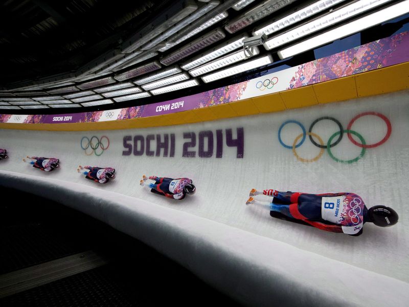 Racers in Sochi Winter Olympics